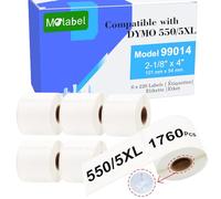 Molabel 6Rlx RFID 220Étiq Compatibles avec Dymo 99014 S0722430 54mm x 101mm | Compatible with Dymo LabelWriter 400, 450, 550, 5XL. Adhésif et durable, impression nette pour colis et courriers