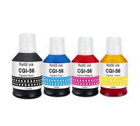 Molabel Bouteilles d’Encre compatibles GI-56 pour Canon GI-56 - Pack de 4 (Noir, Cyan, Magenta, Jaune) Compatible avec MAXIFY GX7050, GX6050, GX5050, GX4050, GX3050