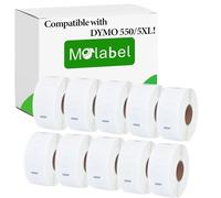 Molabel Étiquettes 10 Rouleaux pour Dymo S0722520 11352 25 x 54mm avec Puce - Compatible avec les Imprimantes Dymo LabelWriter 550-550 Étiquettes par Rouleau