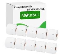 Molabel Étiquettes 10 Rouleaux pour Dymo S0722540 11354 chip 57 x 32mm avec Puce - Compatible avec les Imprimantes Dymo LabelWriter 550-1000 Étiquettes par Rouleau