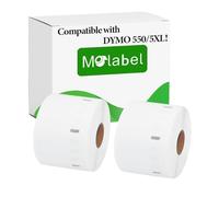 Molabel Étiquettes 2 Rouleaux pour Dymo S0722540 11354 chip 57 x 32mm- Compatible avec les Imprimantes Dymo LabelWriter 550-1000 Étiquettes par Rouleau