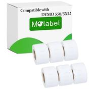 Molabel Étiquettes 6 Rouleaux pour Dymo S0722370 99010 28 x 89mm - Compatible avec les Imprimantes Dymo LabelWriter 550-130 Étiquettes par Rouleau