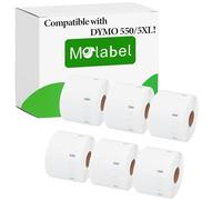 Molabel Étiquettes 6 Rouleaux pour Dymo S0722540 11354 chip 57 x 32mm - Compatible avec les Imprimantes Dymo LabelWriter 550-1000 Étiquettes par Rouleau