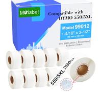 Molabel Étiquettes compatibles avec 10 rouleaux (avec puce RFID), 260 étiquettes par rouleau, adaptées pour Dymo S0722400 99012 36mmX89mm, compatibles avec les imprimantes Dymo LabelWriter 550.