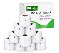 Molabel Lot de 10 rouleaux compatibles avec Dymo 11354 S0722540 57 mm x 32 mm