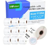 Molabel Lot de 10 rouleaux d'étiquettes polyvalentes (avec puce RFID) pour Dymo S0722540 11354 - 57 mm x 32 mm - Compatible avec les imprimantes Dymo LabelWriter 550 - 1000 étiquettes par rouleau