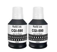 Molabel Lot de 2 Bouteilles d’Encre Noire Compatibles avec Canon GI-490 / GI-590BK - pour imprimantes Canon PIXMA G4511, G3501, G2501, G1501, G1400, G1500, G2500, G3500, G4500