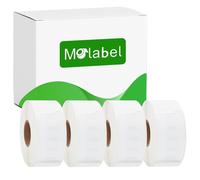 Molabel Lot de 4 rouleaux d'étiquettes de rechange pour Dymo 11355 S0722550, convient pour Labelwriter 310 320 330 Turbo 400 Twin Turbo Duo 450 Twin Turbo Duo SE450, taille 51 x 19 mm