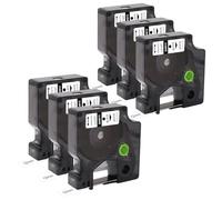 Molabel Lot de 6 rubans compatibles avec Dymo D1 45013 S0720530 (12 mm x 7 m), noir sur blanc, compatibles avec Dymo LabelManager 160, 200, 210D, 280, 360D, 420P, 450D.