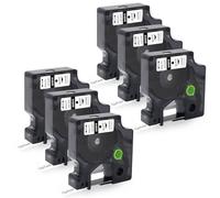 Molabel Lot de 6 rubans d'étiquettes compatibles Dymo D1 45010 A45010, 12 mm x 7 m, noir sur transparent, convient pour Dymo LabelManager LM160 LM210D LM260P LM280 LM360D LM420P