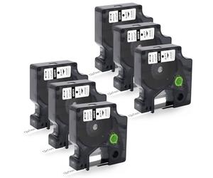 Molabel Lot de 6 rubans d'étiquettes compatibles Dymo D1 45010 A45010, 12 mm x 7 m S0720500, noir sur transparent, convient pour Dymo LabelManager LM160 LM210D LM260P LM280 LM360D LM420P