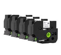 Molabel TZe-261 Lot de 4 rubans 36mm x 8m noirs sur blanc compatibles avec Brother Pt-530, Pt-550, Pt-D800W, Pt-P900W, Pt-P950NW, Pt-9200DX, Pt-9200PC, Pt-9400…