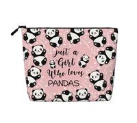 MOLAIGIN Trousse de maquillage pour femme, trousse de maquillage de voyage, trousse de toilette à fermeture éclair, grande capacité esthétique, Just A Girl Who Love Pandas Cute Panda, One Size