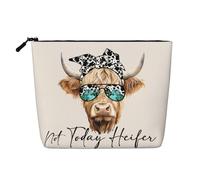 MOLAIGIN Trousse de maquillage pour femme, trousse de maquillage de voyage, trousse de toilette à fermeture éclair, grande capacité esthétique, Vache génisse, One Size