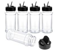 Molain 5 pièces récipients à épices en plastique, 120ML boîtes à épices saupoudreur d'épices Réutilisable bocal à épices Set de bocaux à épices pour la cuisine Conservation des épices, poudres