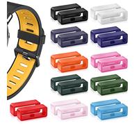 Molain Boucles de bracelet de montre de rechange en caoutchouc 22 pièces, Support de bande de montre en silicone Garde-bracelet de montre Montre Anneaux De Fixation(18 mm, 11 couleurs)