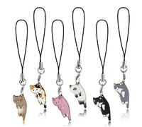Molain Breloque de téléphone chaton mignon, pendentif créatif, porte-clés anti-perte femme-fille