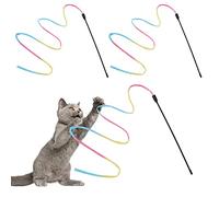 Molain Chat Baguett Arc-en-Ciel Jouet, Baguett de Ruban Arc-en-Ciel 3pcs pour la Formation des Chatons, Baguett de charmeur de Chat à Ruban Arc-en-Ciel Baguett de Receveur Interactive(30cm)