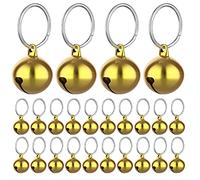 Molain Clochettes pour chat et chien, accessoires de fête avec porte-clés (doré)
