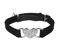 Molain Collier réglable avec ceinture de sécurité et clochette en strass pour chaton et petit chien Noir