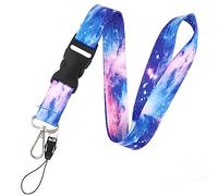 Molain Cordon pour badge avec boucle à dégagement rapide, cordon de style ciel étoilé avec fermoir mousqueton pivotant, cordon robuste pour clés, cordon mobile pour enseignants (ciel étoilé)