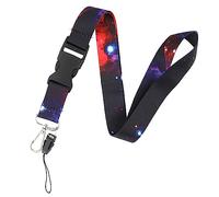 Molain Cordon pour badge avec boucle à dégagement rapide, cordon de style ciel étoilé avec fermoir mousqueton pivotant, cordon robuste pour les clés, cordon mobile pour enseignants (ciel étoilé)