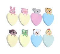 Molain Cute Animal Sticky Notes, Lot de 8 Dessins Animés Sticky Notes Animaux Forme Marqueurs Drapeaux Bloc Notes Autocollants Étudiants Home Office Colocataires Cadeaux Onglet Fournitures