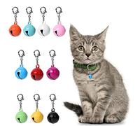 Molain Lot de 10 clochettes colorées pour collier de chat et chien, petites clochettes colorées avec fermoirs, accessoires de collier pour animaux de compagnie, festival, fête, loisirs créatifs