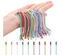 Molain Lot de 100 chaînes à billes en acier inoxydable de 2,4 mm pour la fabrication de bijoux, colliers, boucles d'oreilles, bracelets, accessoires d'artisanat (12 cm)