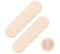Molain Lot de 12 mini houppettes à poudre pour maquillage du visage - Éponge de maquillage - Applicateur de maquillage - Petit velours - Tampons de fond de teint humides et secs