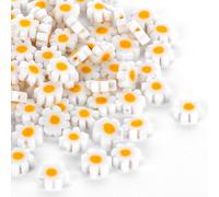 Molain Lot de 120 perles en verre faites à la main en forme de marguerite, petites perles plates en cristal, 8 mm, perles d'espacement pour la fabrication de bijoux, bracelets, colliers, boucles