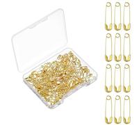 Molain Lot de 120 petites épingles à nourrice, 19 mm, mini épingles de sécurité, avec boîte de rangement, pour vêtements, artisanat, couture et fabrication de bijoux (dorées)