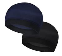 Molain Lot de 2 bonnets ondulés soyeux pour homme - Bonnets de compression pour homme - Bonnet de luxe à vagues pour 360, 540, 720 vagues (noir/bleu foncé), Noir/bleu foncé., M