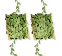 Molain Lot de 2 rouleaux de ruban de vigne artificielle, 20 m, pour plantes vertes, guirlande de feuilles de lierre, décoration murale, mariage, bricolage, fête, décoration de la maison