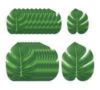 Molain Lot de 20 grandes feuilles de palmier artificiel Monstera décoration hawaïenne, fête de la jungle et accessoires intérieurs, mariage