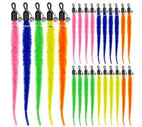 Molain Lot de 25 jouets de rechange pour chat avec clochette, vers pelucheux colorés et interactifs pour chat d'intérieur