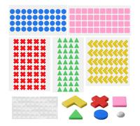 Molain Lot de 250 pastilles adhésives en silicone pour malvoyants, aide à la faible vision, formes assorties, autocollants braille pour personnes âgées aveugles, appareils ménagers