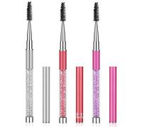 Molain Lot De 3 Brosses À Sourcils Peigne Cils Baguette Mascara Extension Séparateur Kit Nettoyage Éventail Applicateur Maquillage Poignée En Cristal Avec Capuchon Et Accessoires