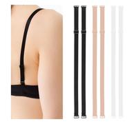 Molain Lot de 3 paires de bretelles élastiques réglables pour soutien-gorge sans bretelles, Largeur : 12 mm, Taille unique
