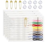 Molain Lot de 4 boîtes de couture Quick Fix - Kit de couture de voyage - Différentes couleurs - Mini boîte à couture avec bouton épingle - Aiguilles pré-enfilées pour coudre à la main - Petit kit