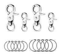 Molain Lot de 4 clips pour plaque d'identification avec 10 anneaux pour chien et chat