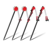 Molain Lot de 4 épingles à cheveux chinoises rétro en bois faites à la main, accessoires pour cheveux japonais vintage pour femme