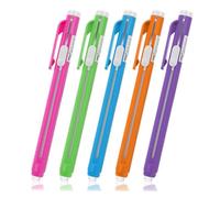 Molain Lot de 5 gommes style stylo, 5 Étui à gomme rétractable + 5 recharges de gomme, crayon à gomme mécanique, gommes à barre, pour enfants, étudiants, artistes, peinture, écriture, maison