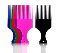 Molain Lot de 6 peignes à cheveux afro lisses en plastique à dents larges pour coiffure naturelle et bou