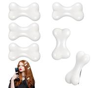 Molain Lot de 6 pinces à cheveux en forme d'os en plastique blanc pour femmes et filles, accessoires décoratifs pour fête, mariage, usage quotidien