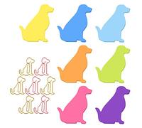 Molain Lot de 7 blocs de notes adhésives en forme de chien avec trombones, notes autocollantes en forme de chien, marque-pages, drapeaux