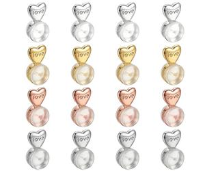 Molain Lot de 8 paires de fermoirs de boucles d'oreilles en silicone avec élévateurs pour oreilles tombantes, fermoirs de sécurité en forme de cœur pour boucles d'oreilles lourdes