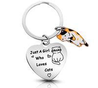 Molain Porte-clés amusant en forme de chat - pour les amoureux des chats - pour les amateurs de chats - Cadeau pour les femmes et les filles qui aiment les chats