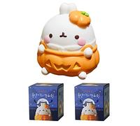Molang Lot de 2 boîtes à aveugles Halloween Série spéciale 2 figurines mystères Boîte mystère Jouets mignons aléatoires Cadeau d'anniversaire Noël Jouet de collection pour décorations de bureau