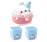 Molang Lot de 2 boîtes mystères de Noël en forme de lapin d'hiver - Figurines de collection - Modèle d'action pour fille - Surprise d'anniversaire aléatoire - Décoration de chambre ou de bureau